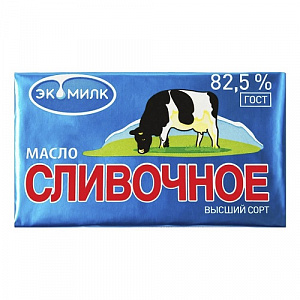 Масло сливочное Экомилк 82,5%, 180 гр