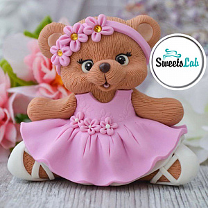 Силиконовый молд 3D "Мишка балерина"